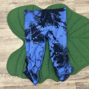 Lululemon Leggings Womens 4 6 In The Flow Crop II Cadet Blue Sapphire Tie Dye